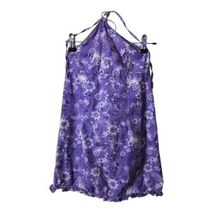 Purple Floral Halter Dress
